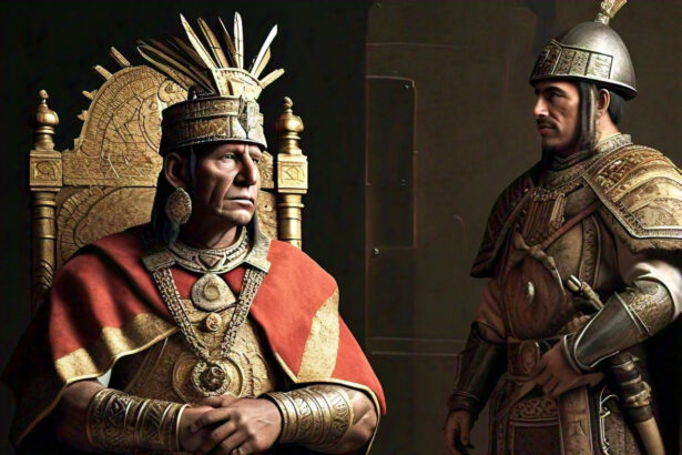 imagen creada con IA de Atahualpa y Pizarro